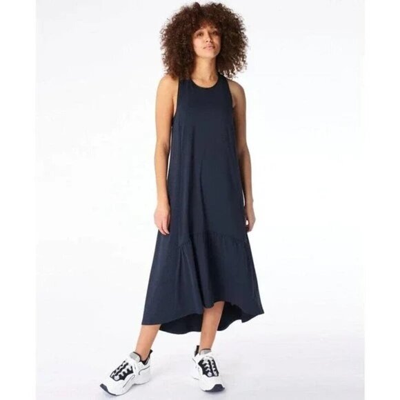 💕SWEATY BETTY💕 Ace Racerback Midi Dress ~ Navy Blue Large L NWT - Picture 3 of 16